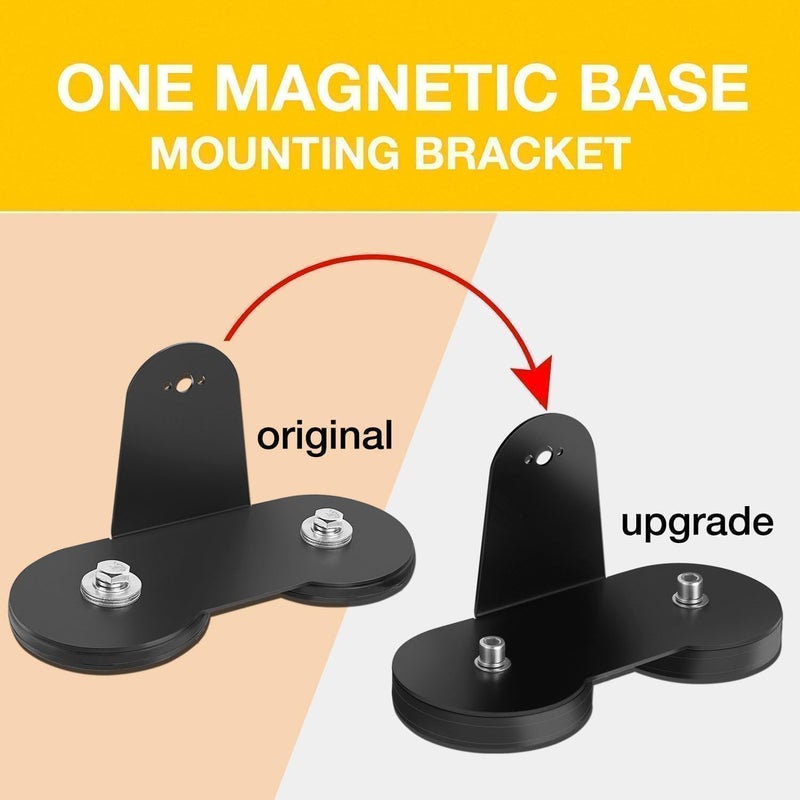 AKD Part Magnetic Base Light Bar Mounting Brackets, AKD Part 2PCS Powerful LED Light Magnetic Sucker Holder Universal Side-Mounted Brackets Kit for Straight Curved Light Bar on Hood Roof - Image 3